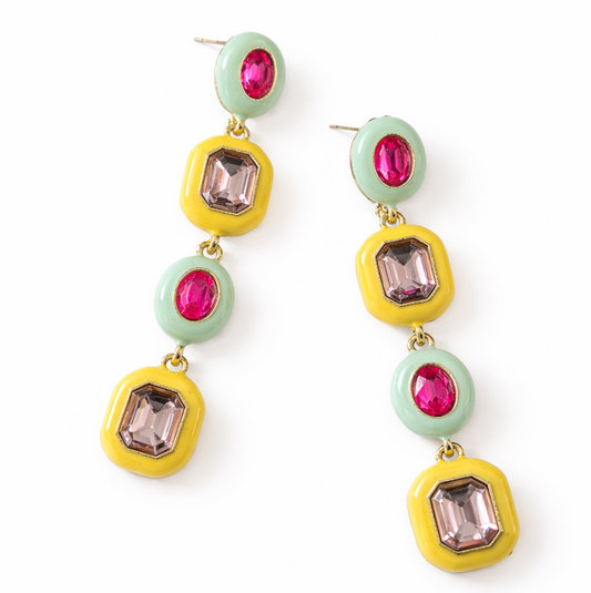 Candy Pastel Jewel Statement Earrings