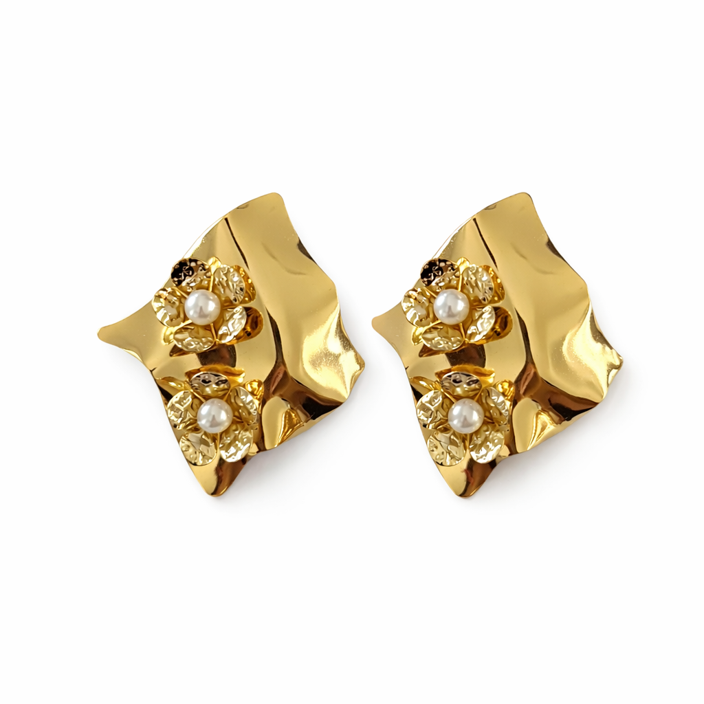 Casey Gold Statement Wavey Earrings
