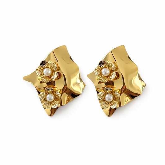 Casey Gold Statement Wavey Earrings