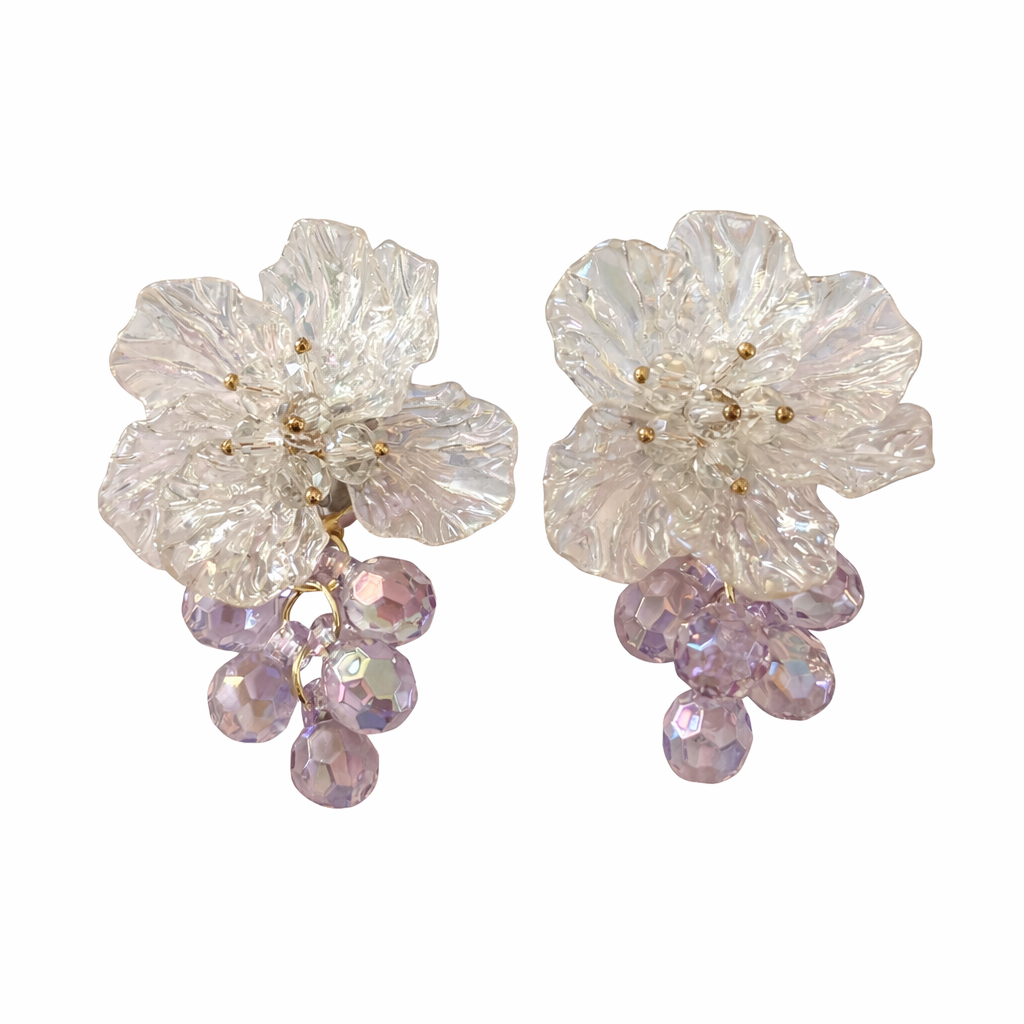 Martha Clear Floral Statement Earrings