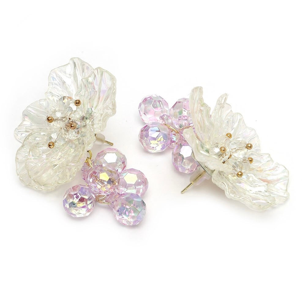 Martha Clear Floral Statement Earrings