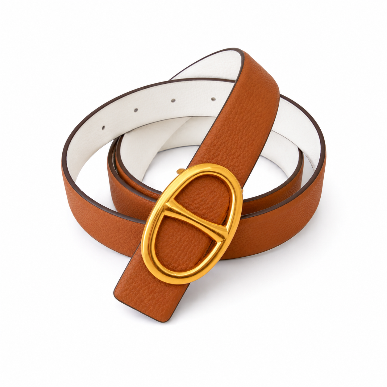 JULES Tan / White Leather Belt *EARLY-JULY*