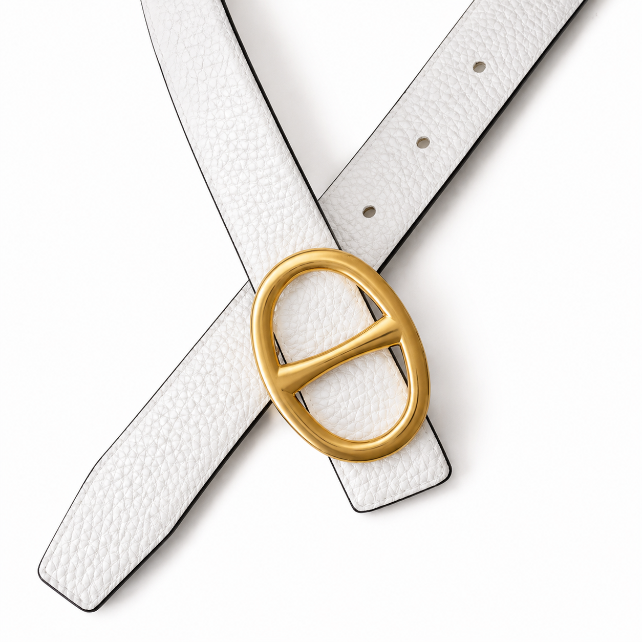 JULES Tan / White Leather Belt