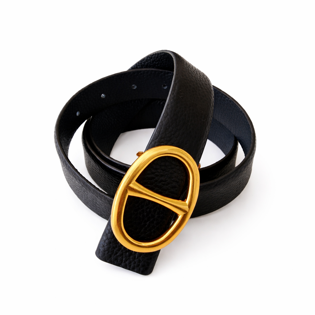 JULES Black / Tan Leather Belt *EARLY-JULY*