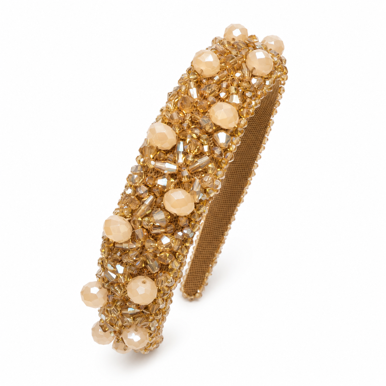 Julia 2.0 Beaded Headband in Gold