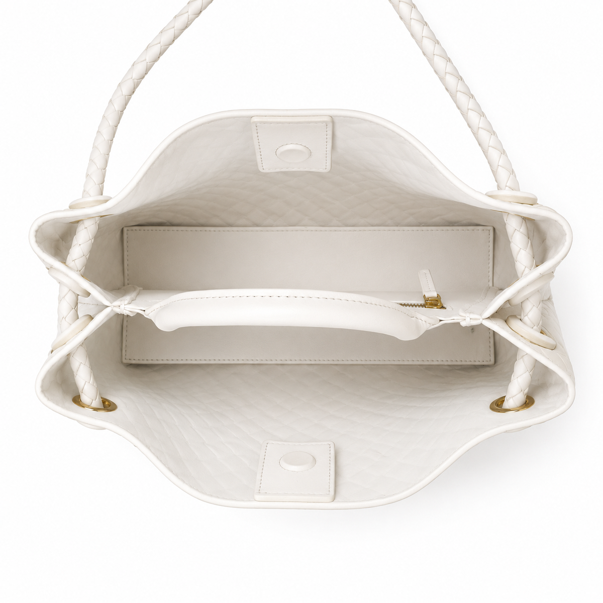 LACEY Long Weave Bag, White