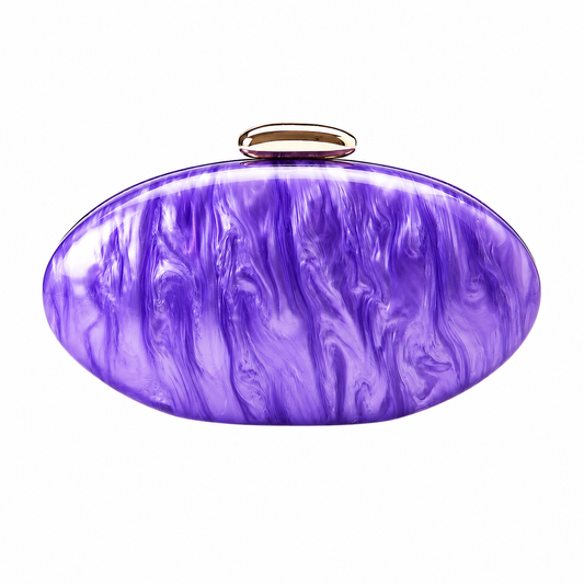 Assorted Acrylic Clutch, Lilac with Gold Top