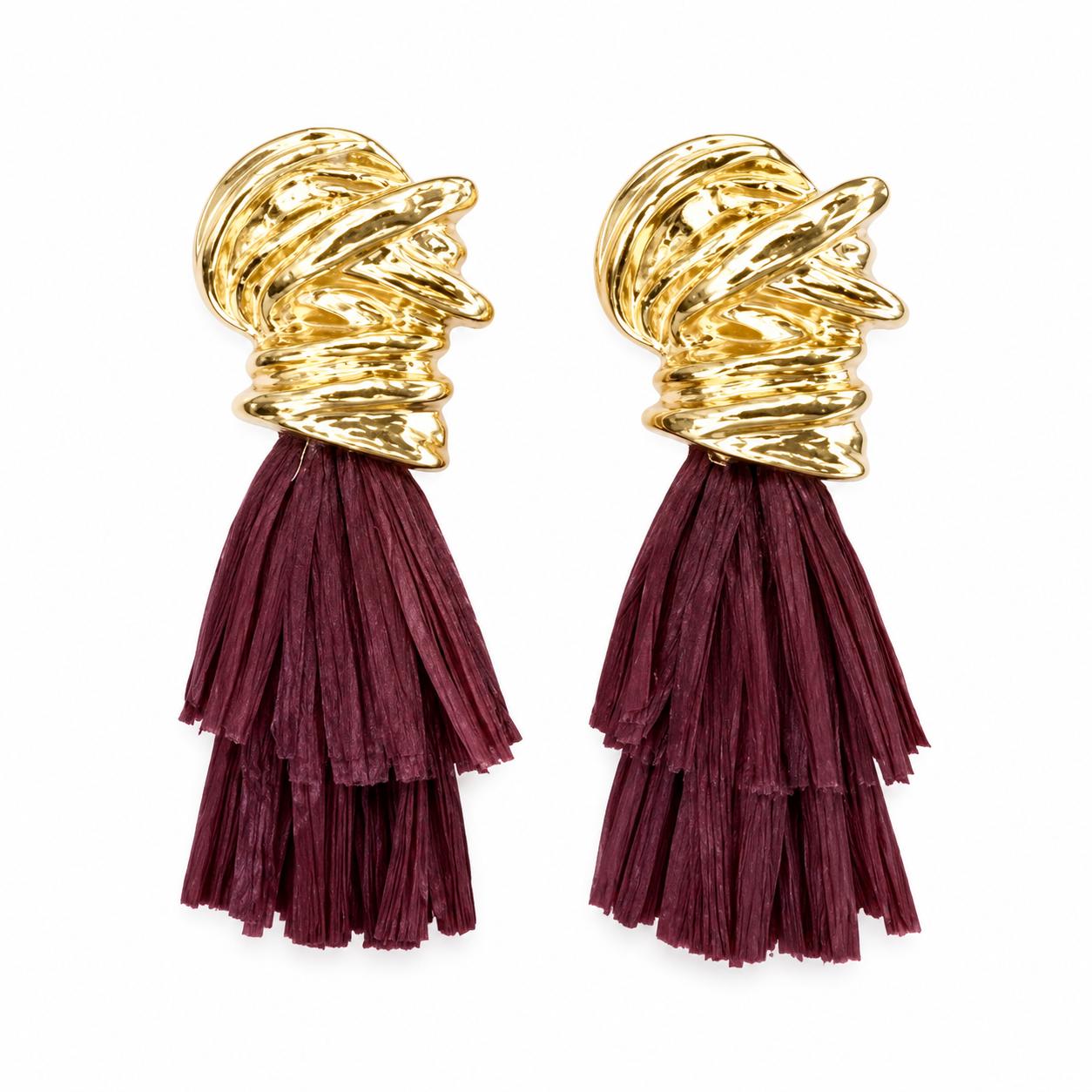 MISHA Raffia Wine Earrings *Early-Sept*