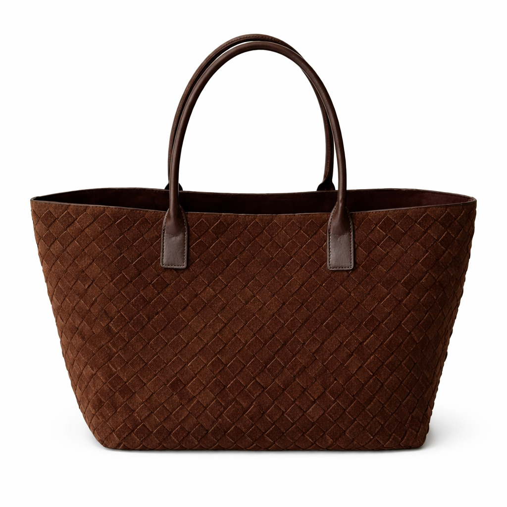 MONICA, Chocolate Suede Tote Bag