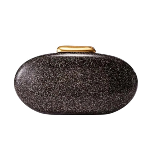 Moonlight Black Glitter Clutch