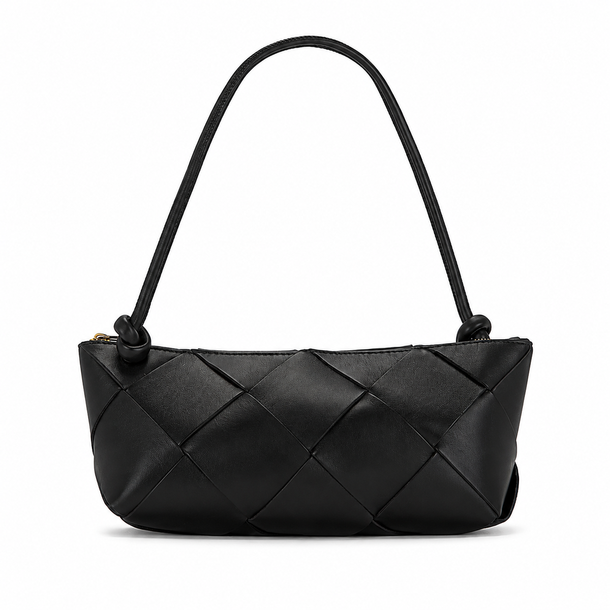 PARISA Black Large Weave Handbag