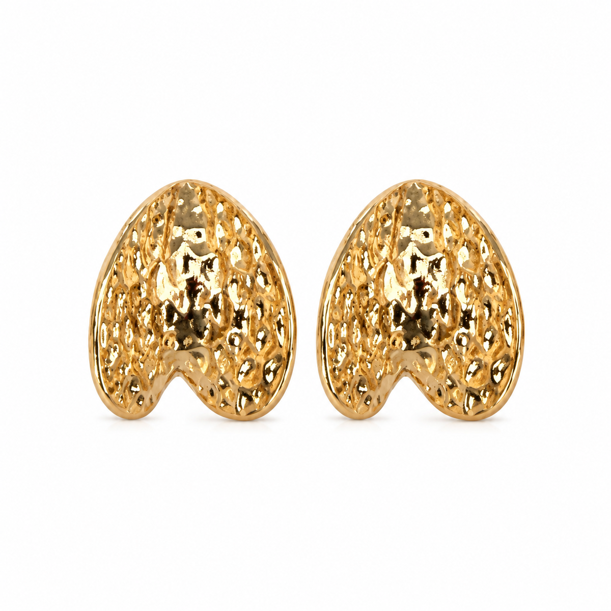Petal Textured 'Folded' Hoop Studs