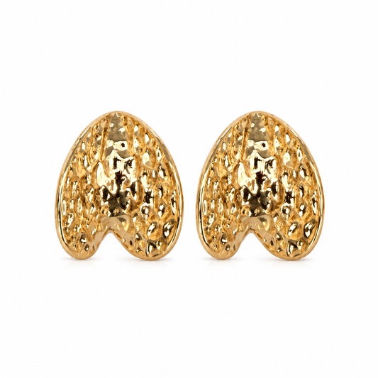 Petal Textured 'Folded' Hoop Studs