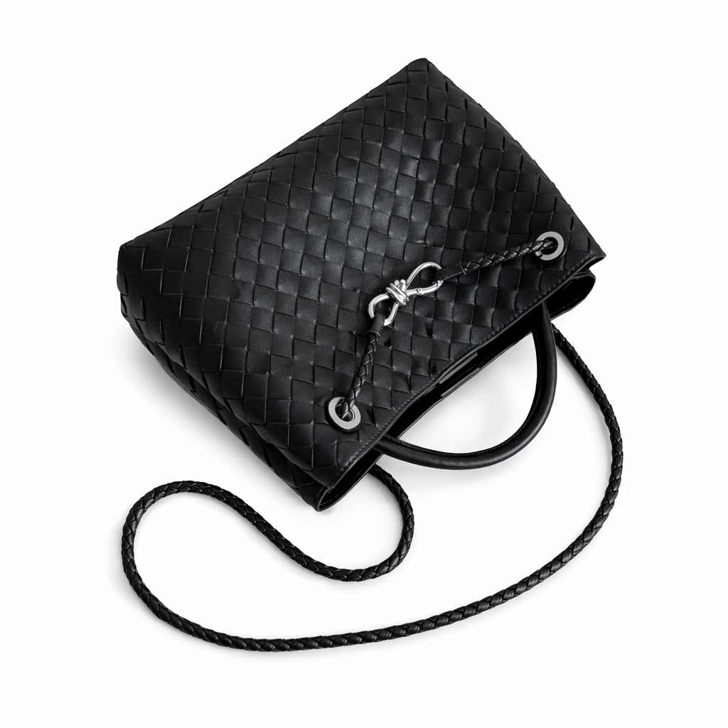 PL (Small), Black Leather *Silver Hardware*