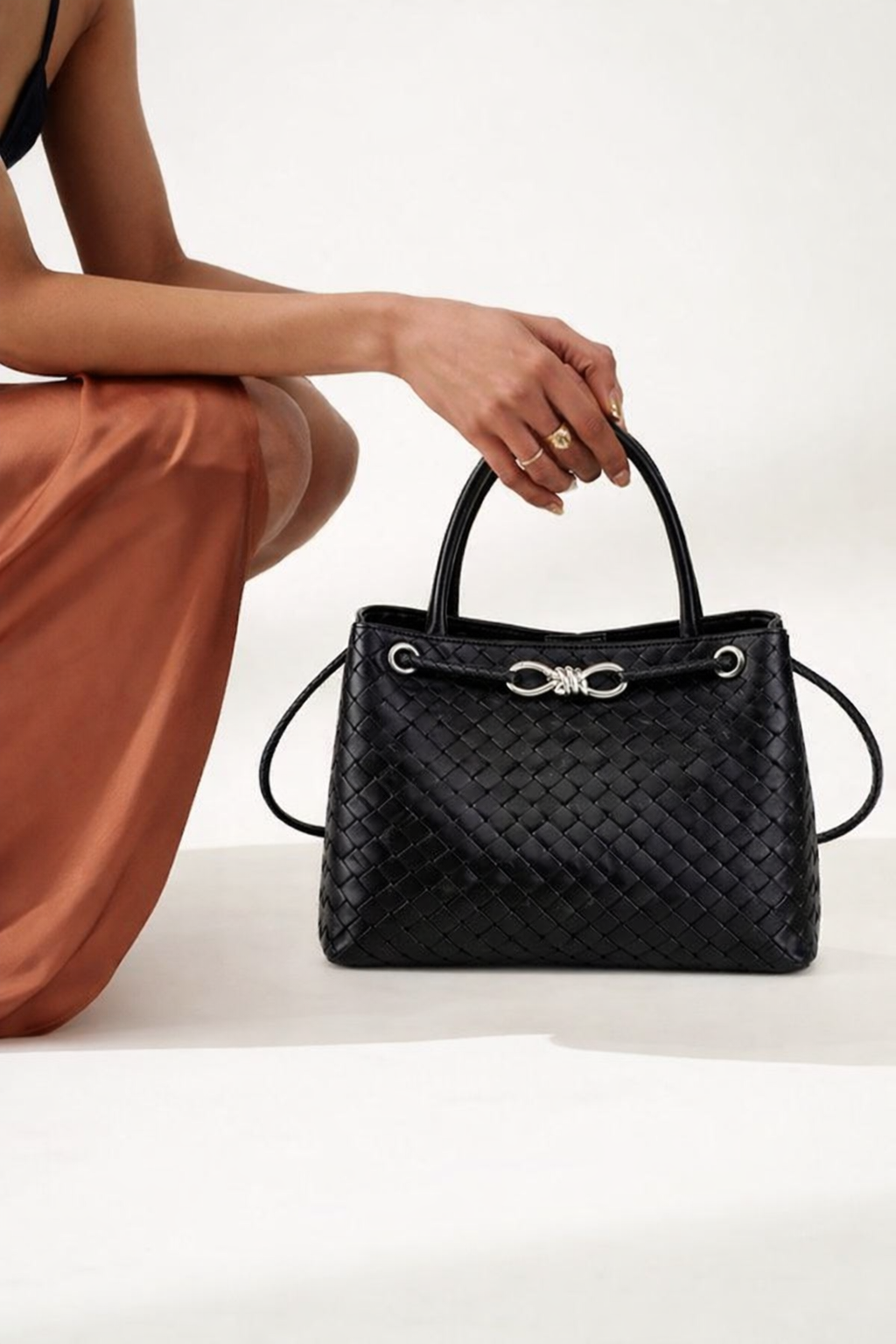 PL (Small), Black Leather *Silver Hardware*
