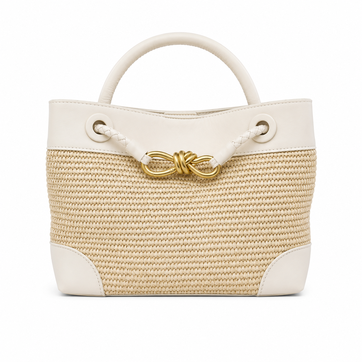 PORTIA Raffia/Milk Handbag