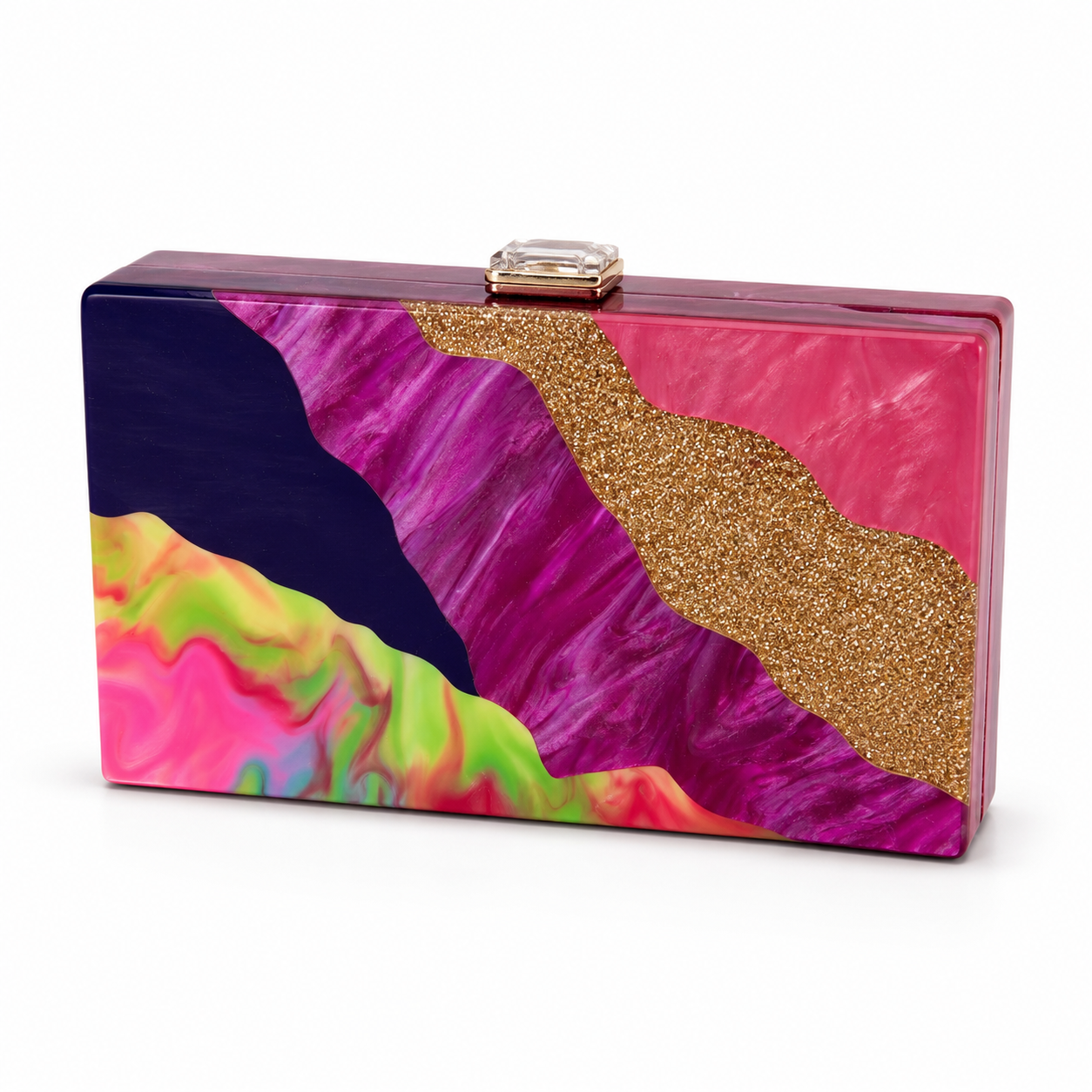 Assorted Acrylic Clutch, Rainbow
