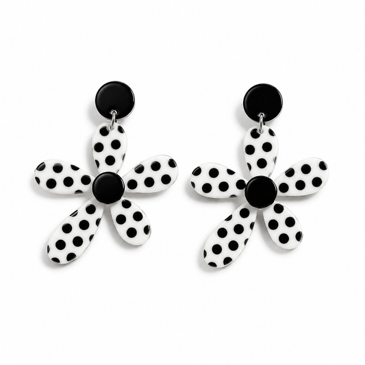 RENEE 2.0 Black & White Statement Earrings