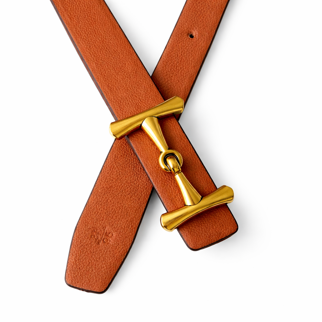 SIMONE Black / Tan Leather Belt
