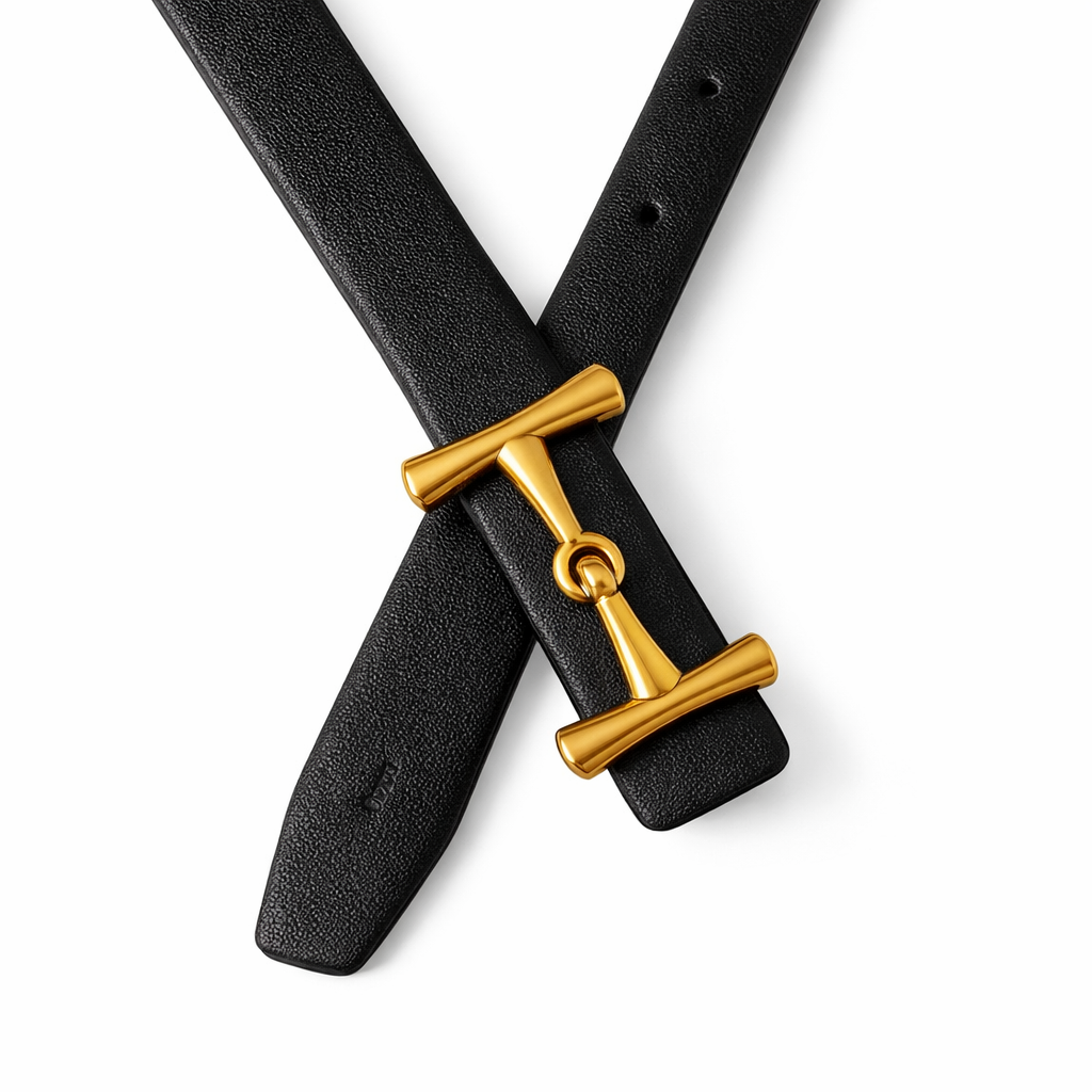 SIMONE Black / Tan Leather Belt
