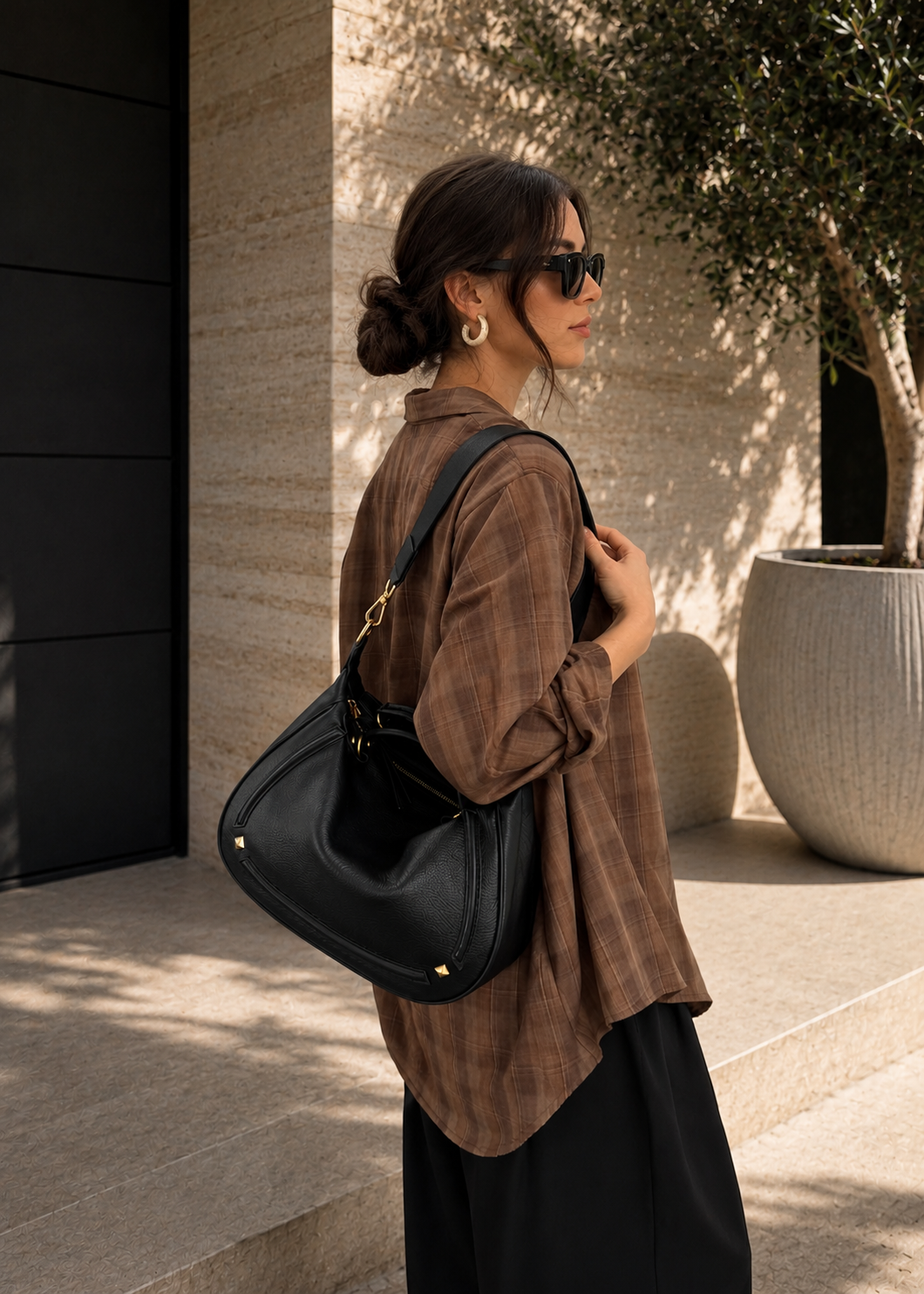 STELLA, Black Leather Bag