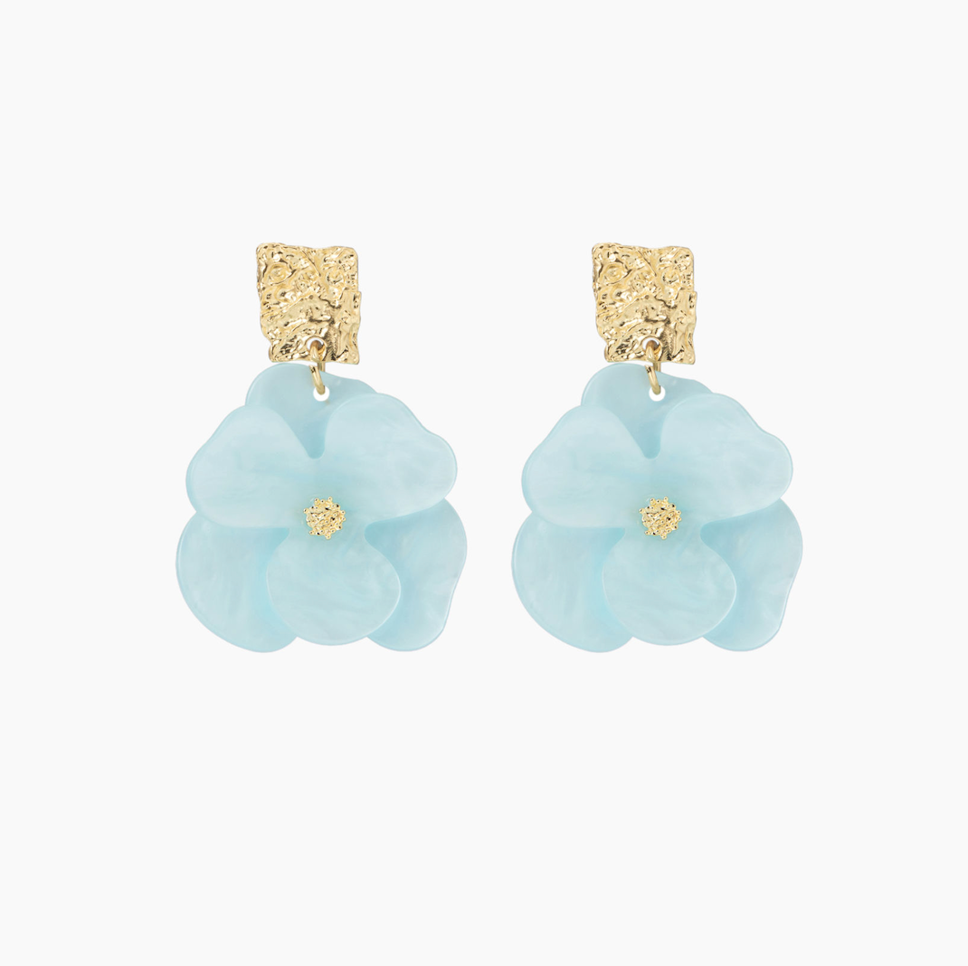 Moira Blue Magnolia Statement Earrings