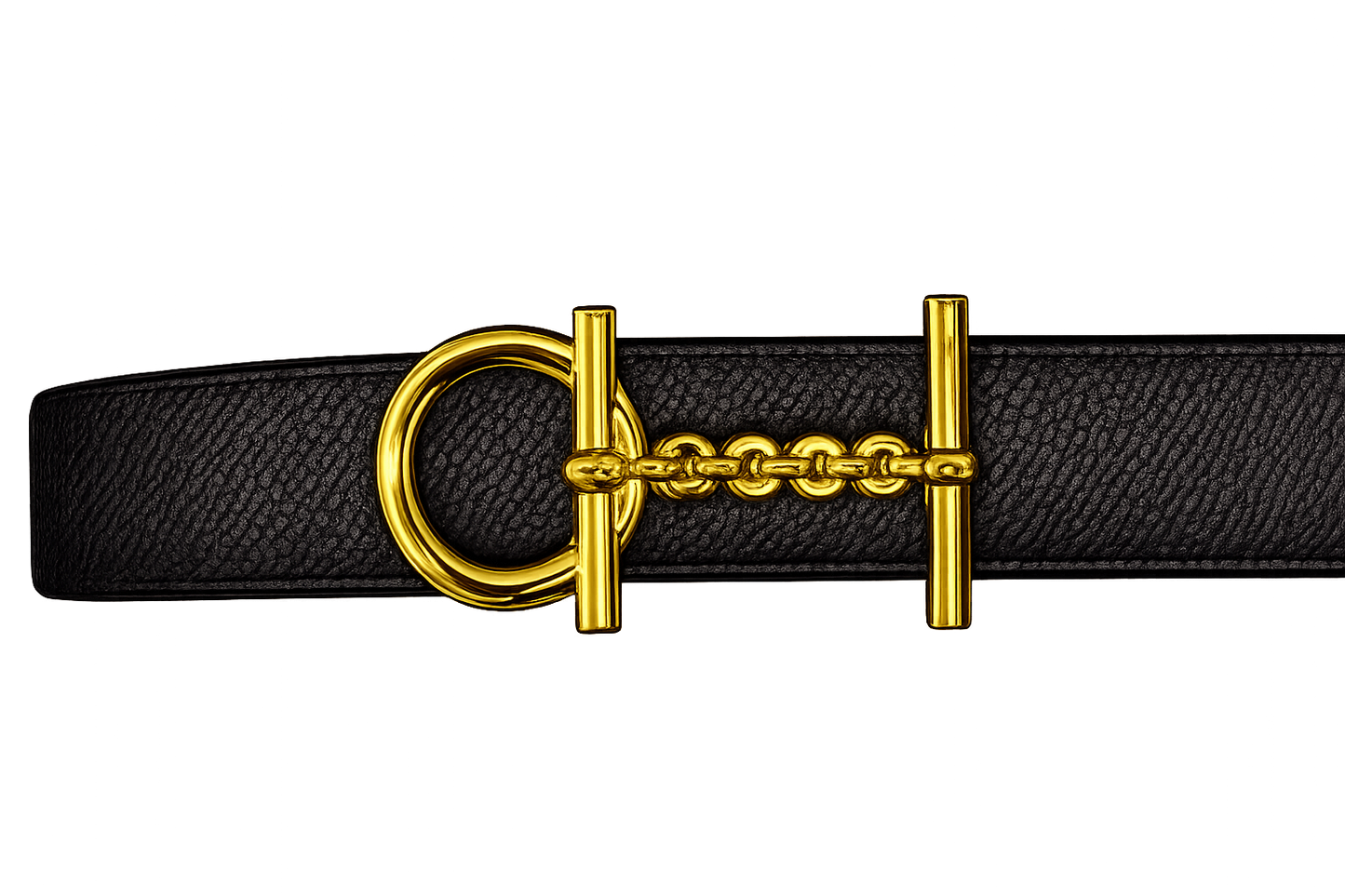 TORI Pebbled Leather Belt Black/Taupe