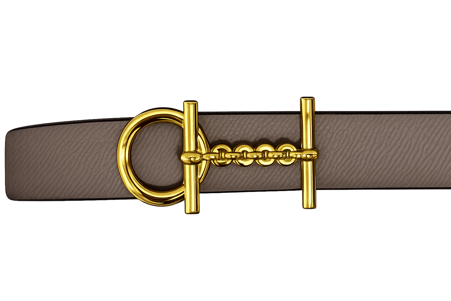 TORI Pebbled Leather Belt Black/Taupe