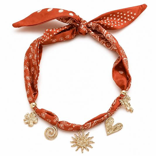 VACAY Scarf Necklace, Sun