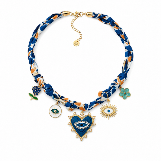 VACAY Scarf Necklace, Evil Eye