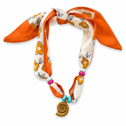 VACAY Scarf Necklace, Orange