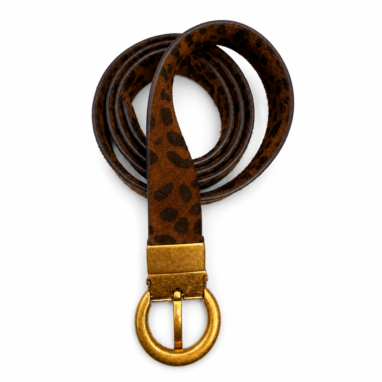 VICTORIA Suede Jeans Belt in Tan / Olive Leopard *EARLY-JULY*