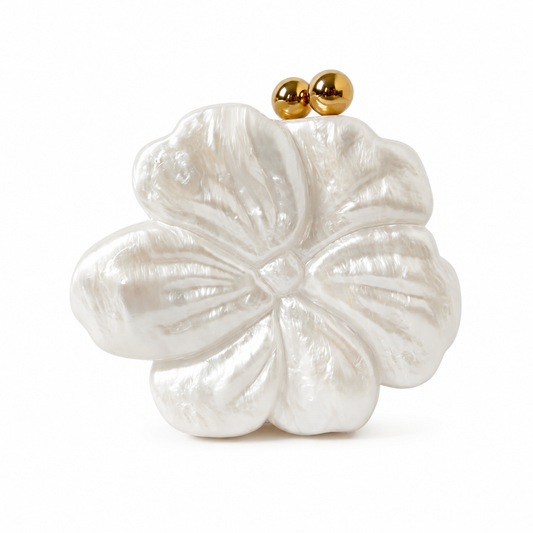 Assorted Acrylic Clutch, Pearlised Flower