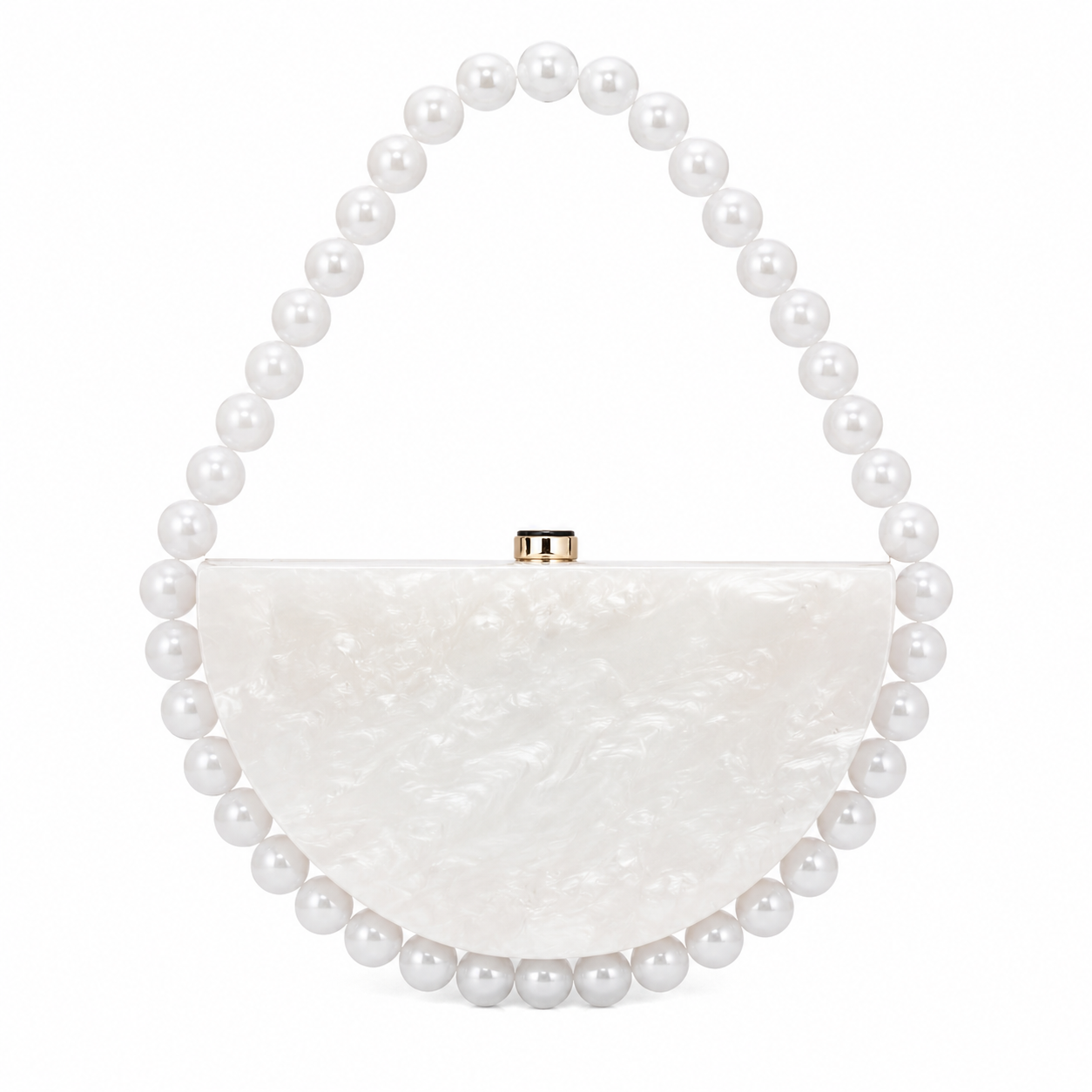 Assorted Acrylic Clutch, White Top Handle