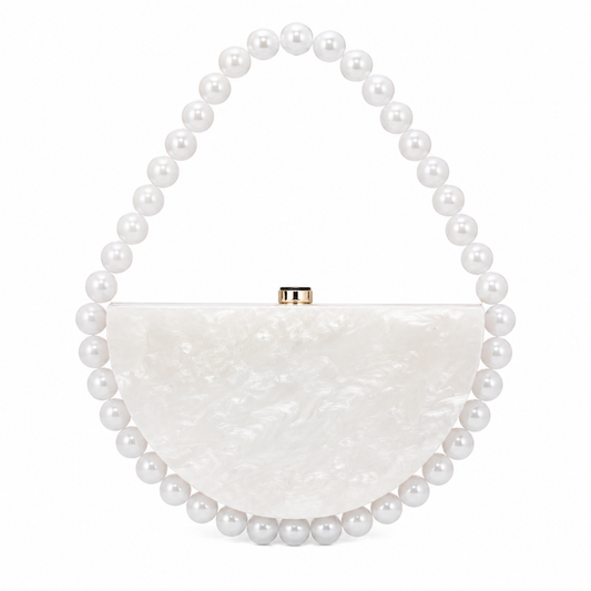 Assorted Acrylic Clutch, White Top Handle