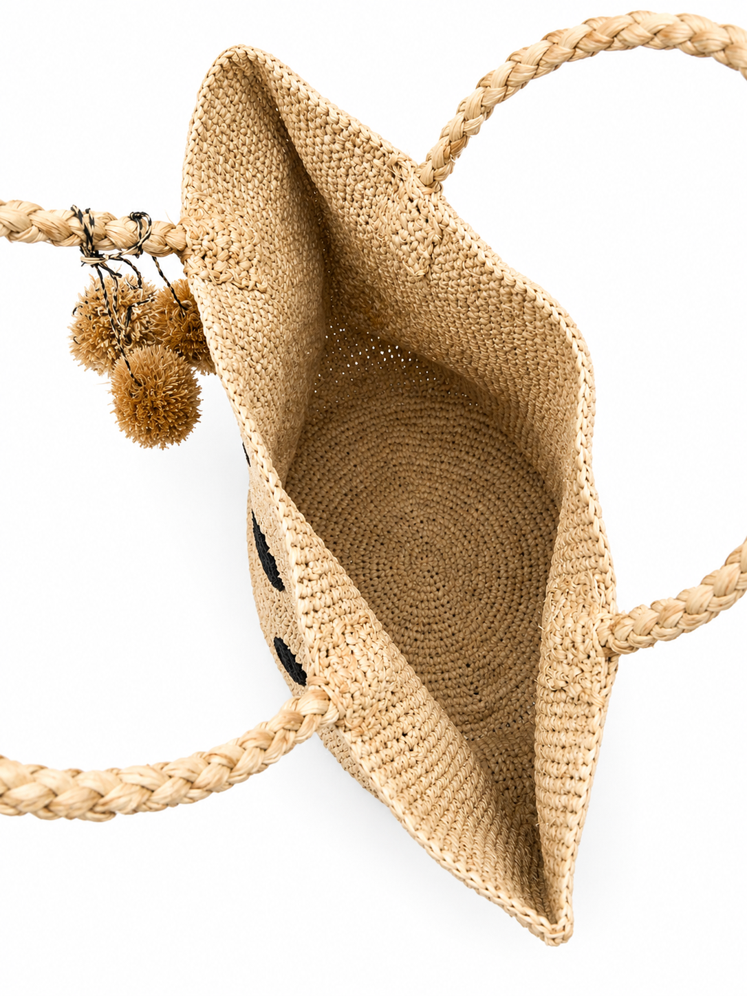 RAFFIA TOTE BAG, Polka Dot